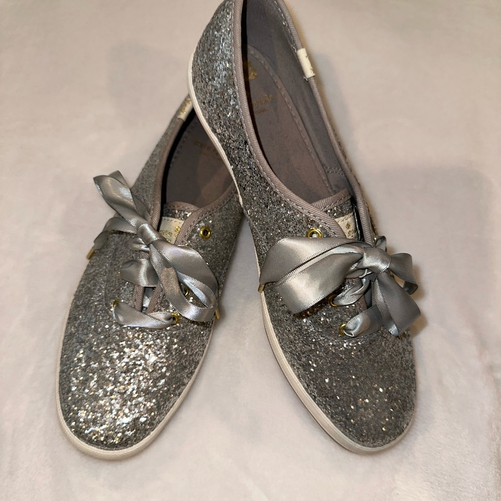 Kate Spade Keds- glitter- never worn. Size 9.5